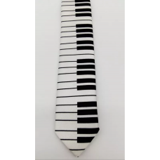Slim line stropdas wit zwart Piano